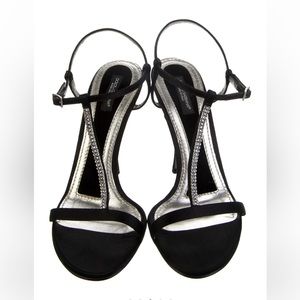 SOLD Dolce & Gabbana satin and crystal t-strap sandal